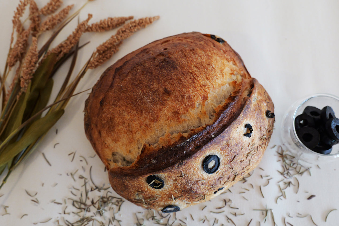 Olive and rosemary sourdough